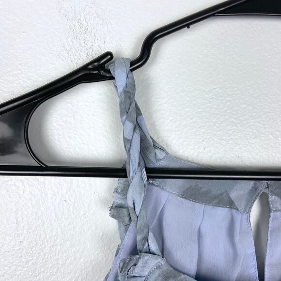 Banana Republic Silk Tank Blouse Flowy Halter Abstract Light Blue Size Medium - Picture 6 of 11
